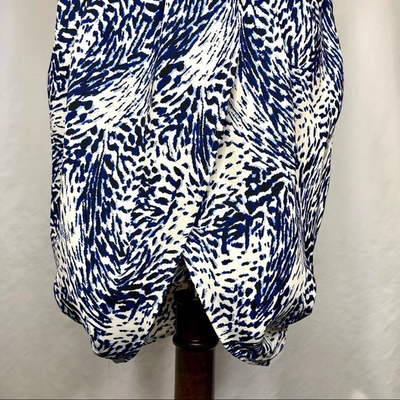 Express sleeveless faux wrap dress tulip hem abstract pattern S - Picture 3 of 8